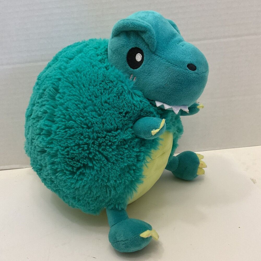 Squishable Plush Dinosaur T Rex Blue Green Stuffed Animal Sewn Eyes 10” Retired